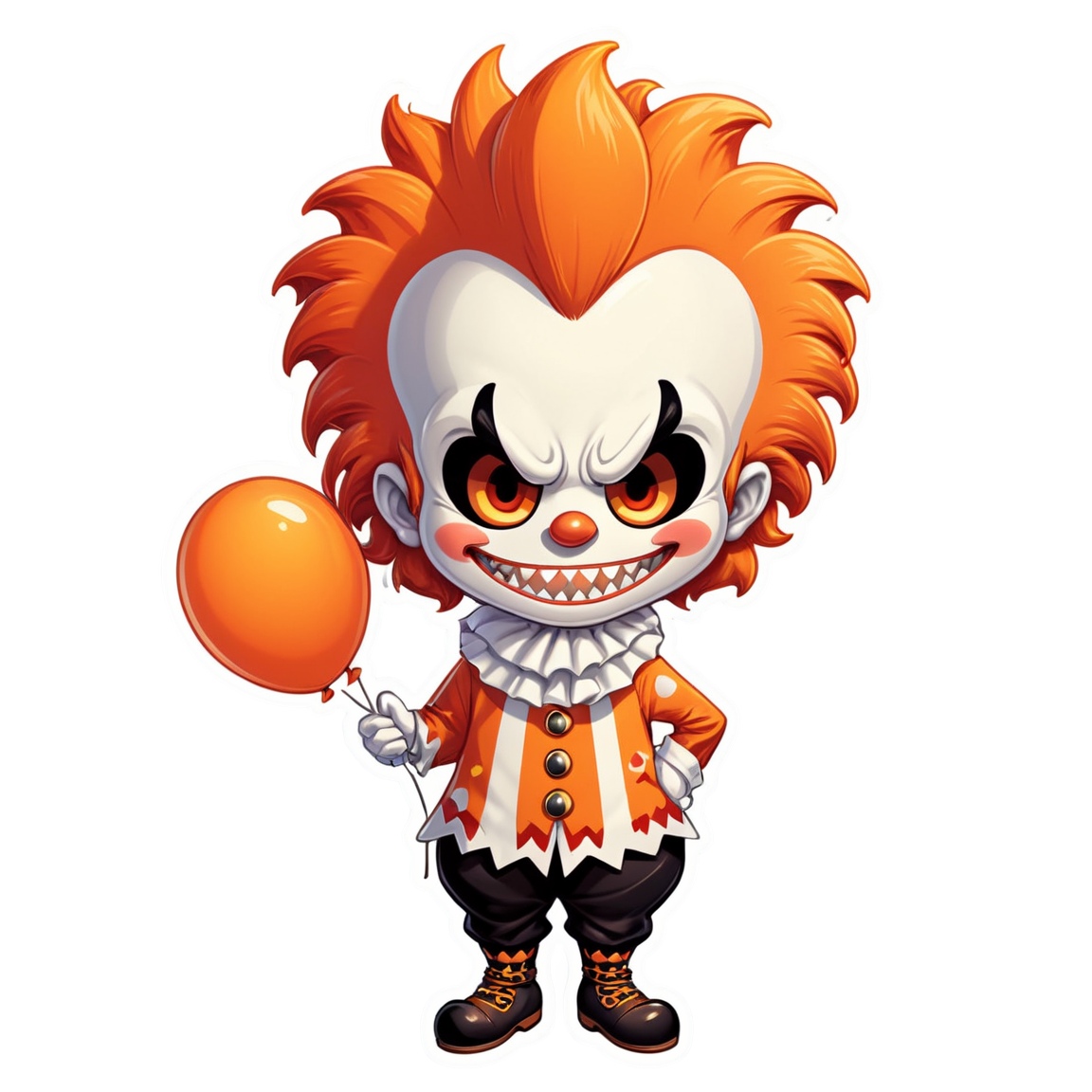 Clown with Icicle Teeth - Halloween Sticker