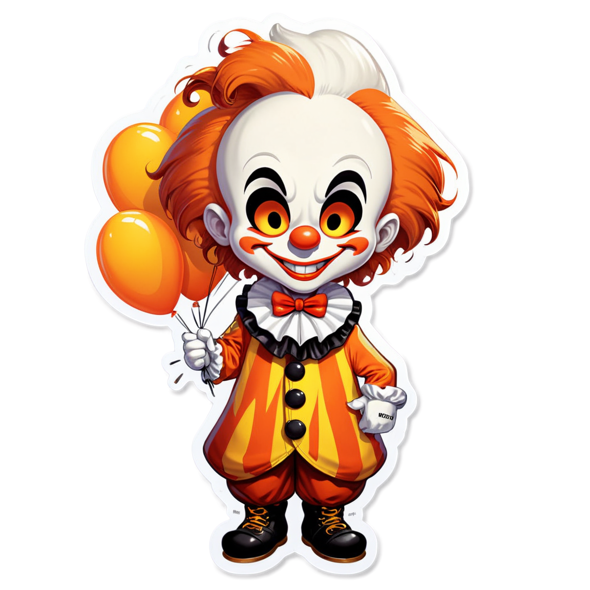 Clown Emerging from Mirror - Halloween Sticker