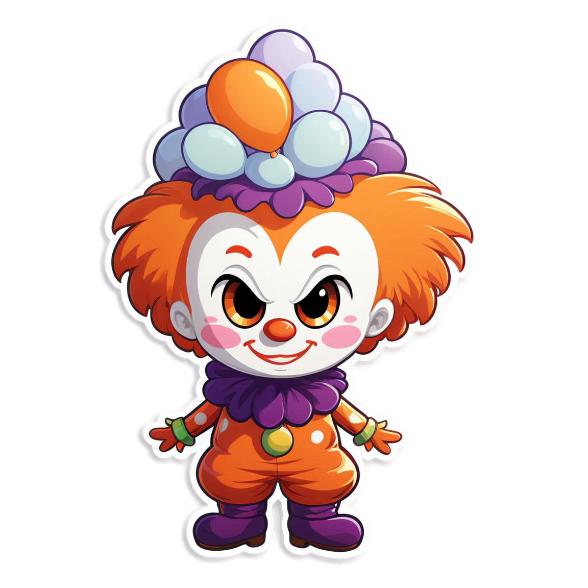 Clown Emerging from Mist - Halloween Sticker