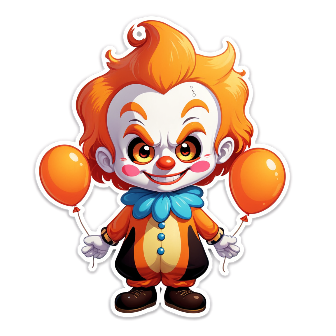 Clown Emerging from Fire - Halloween Sticker