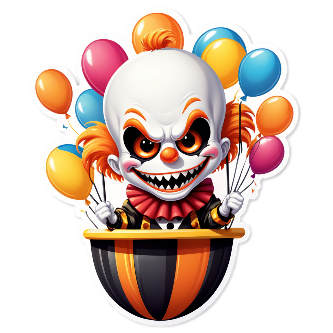 Clown in Carnival Ride - Halloween Sticker