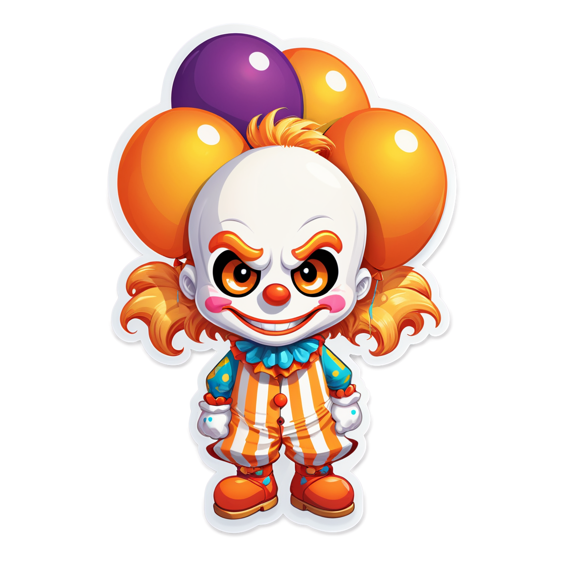 Clown in Funhouse - Halloween Sticker