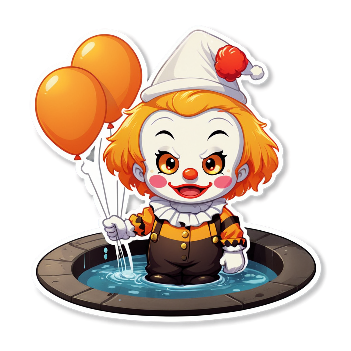 Clown in Sewer Water - Halloween Sticker
