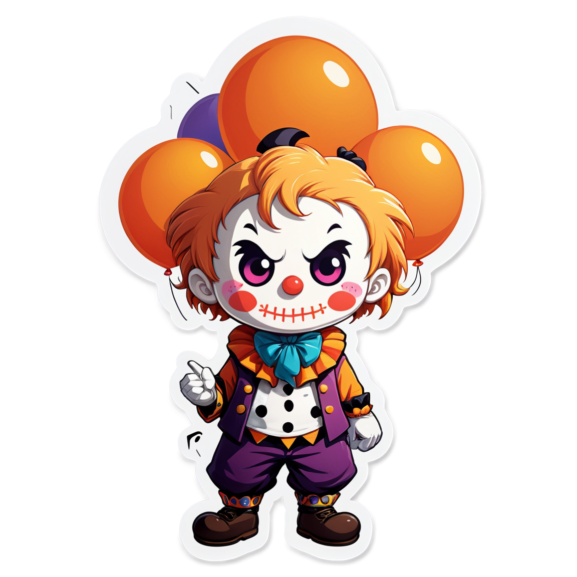 Clown in City Ruins - Halloween Sticker