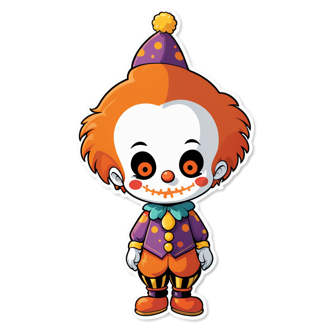 Clown in Abandoned Circus - Halloween Sticker