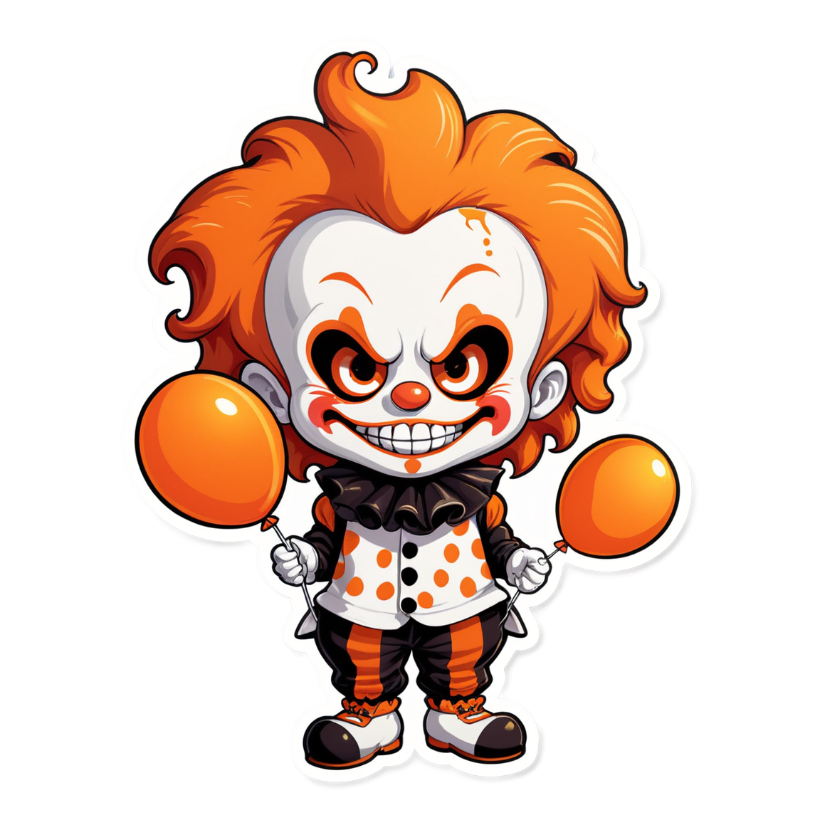 Burned Clown - Halloween Sticker