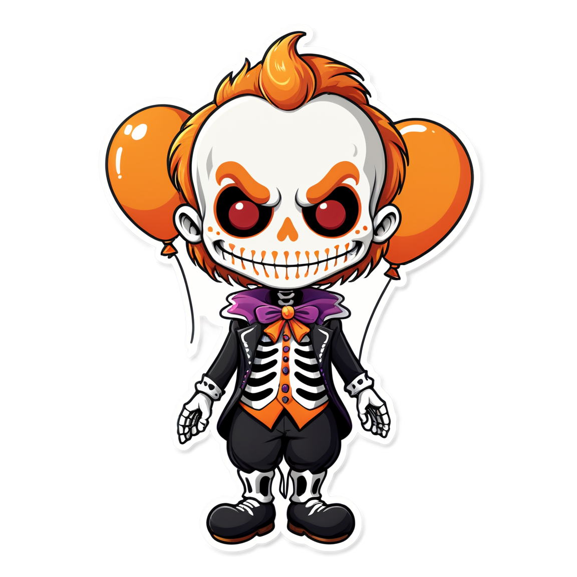Skeleton Clown - Halloween Sticker