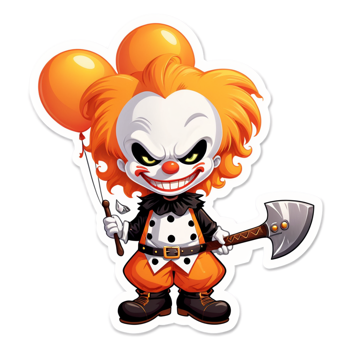 Axe-Wielding Clown - Halloween Sticker