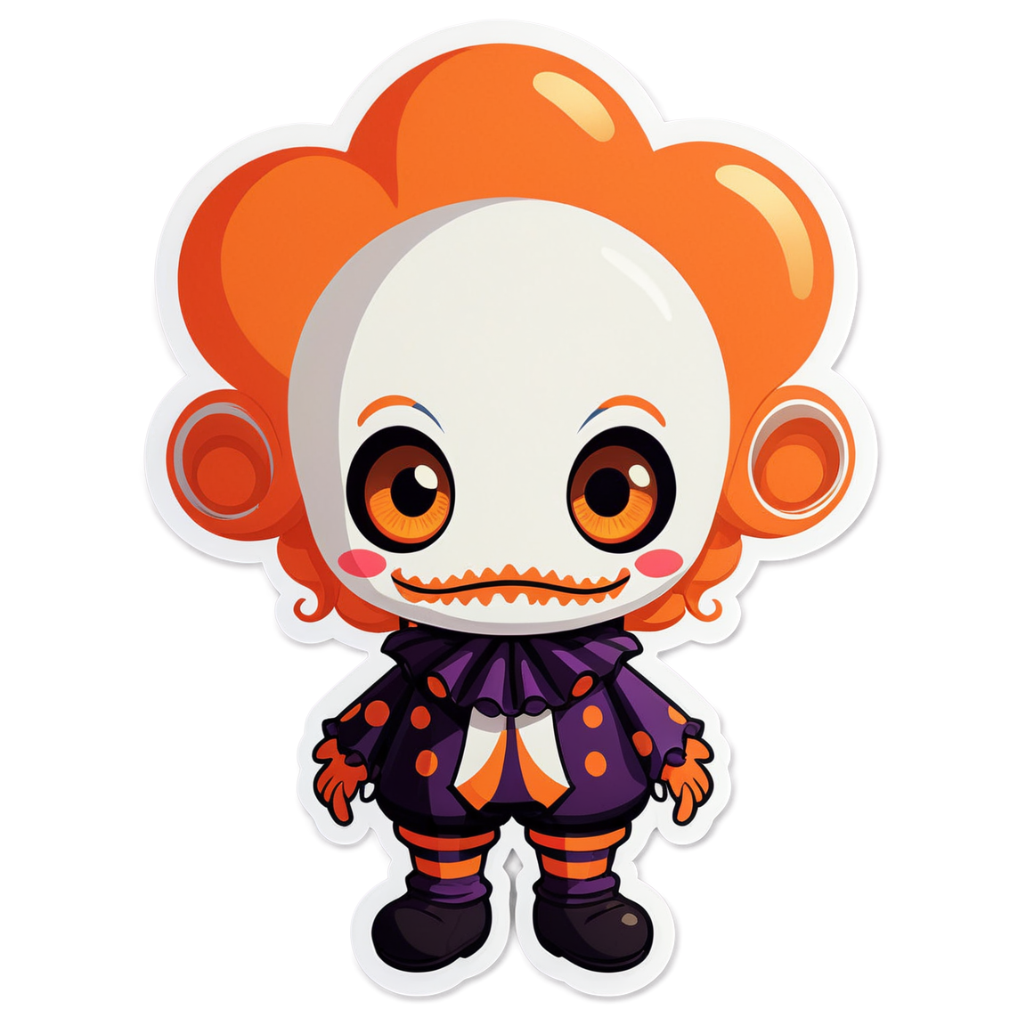 Tentacle-Clown Hybrid - Halloween Sticker