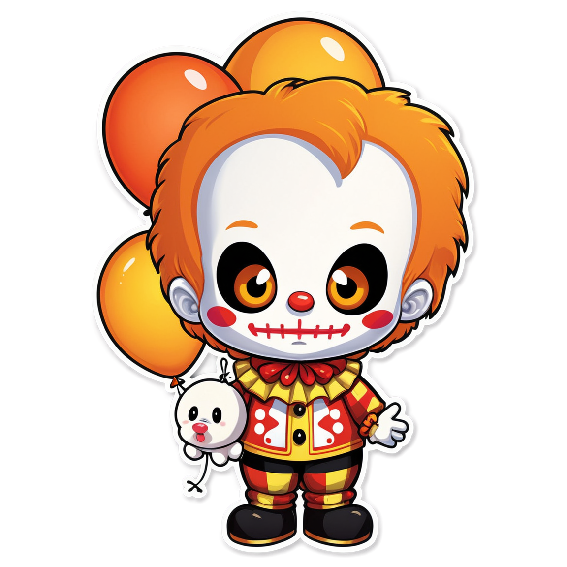 Clown with Stuffed Animals - Halloween Sticker