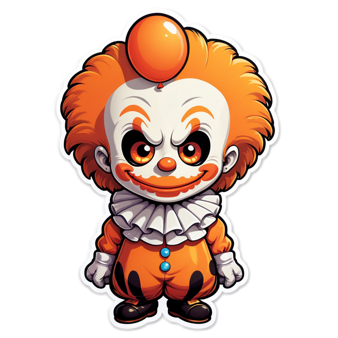 Clown Face Close-up - Halloween Sticker
