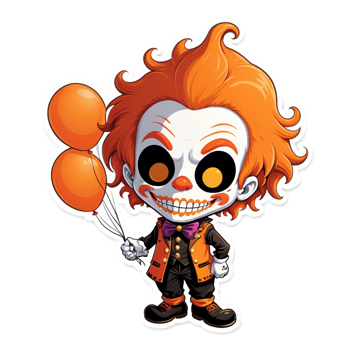 Clown with Skull Mask - Halloween Sticker