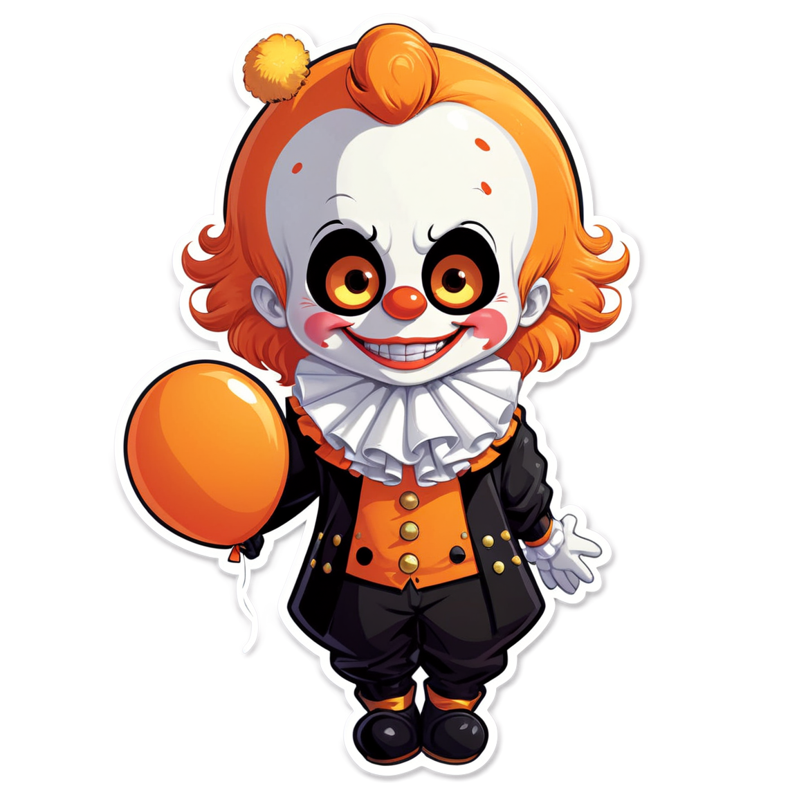 Clown with Glass Eyes - Halloween Sticker