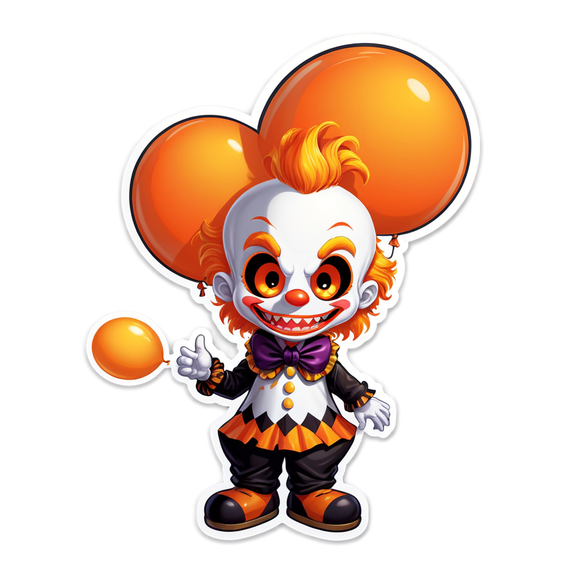 Clown with Glowing Mouth - Halloween Sticker