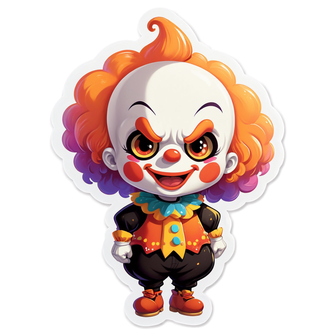 Clown with Smoke Bombs - Halloween Sticker