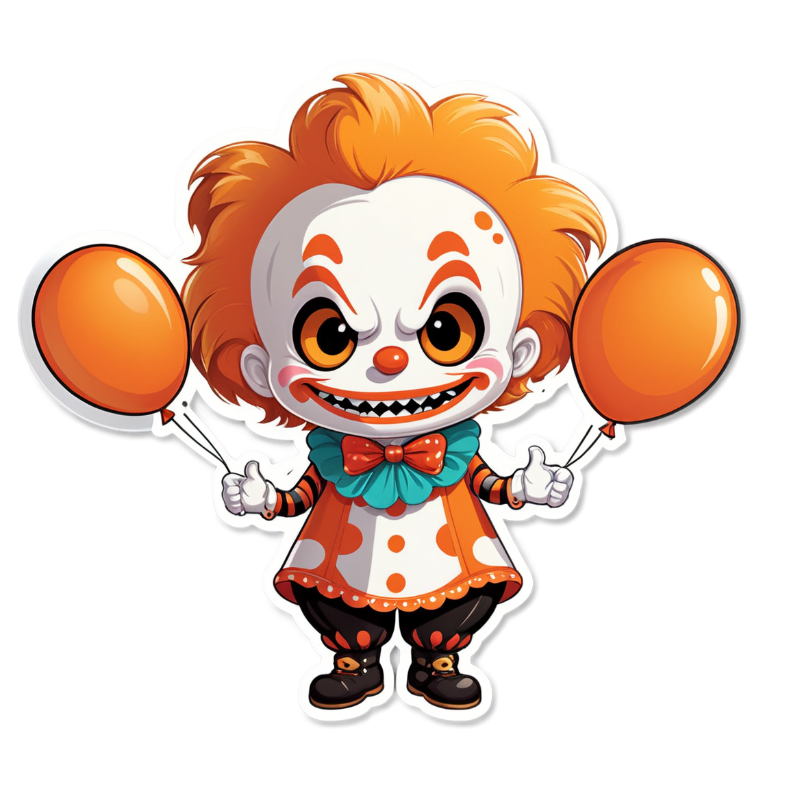 Clown with Stitched Mouth - Halloween Sticker