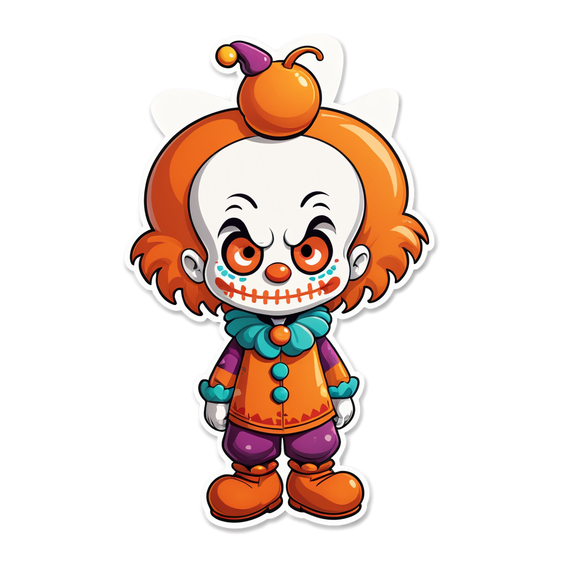 Clown with Split Jaw - Halloween Sticker