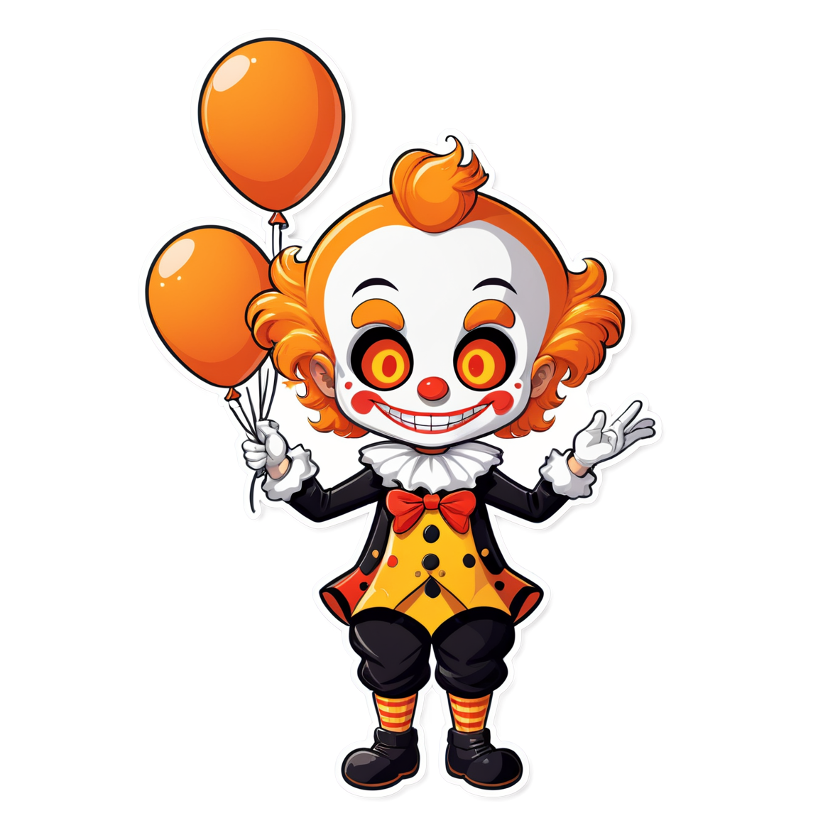 Clown with Four Arms - Halloween Sticker