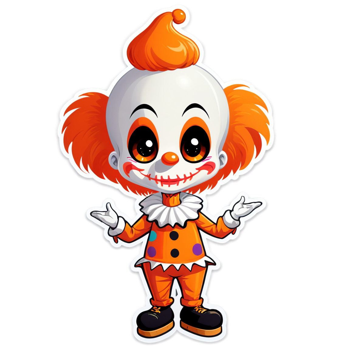 Clown with Elongated Neck - Halloween Sticker