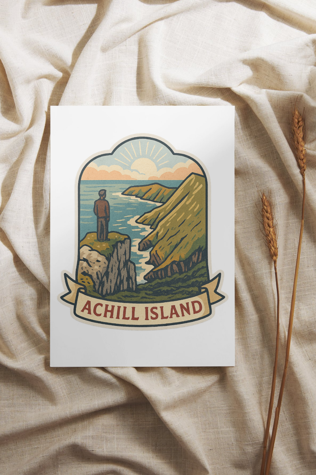 Vintage Irish Sticker – Achill Head, Achill Island