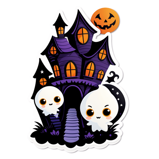 Haunted House - Halloween Sticker