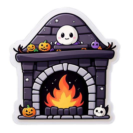 Fireplace - Halloween Sticker