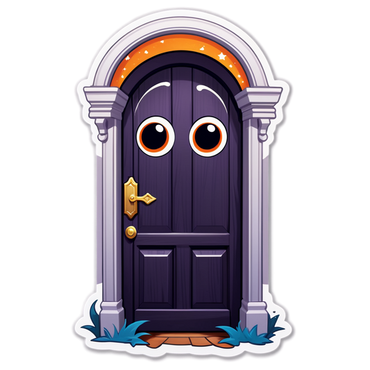 Haunted Door - Halloween Sticker