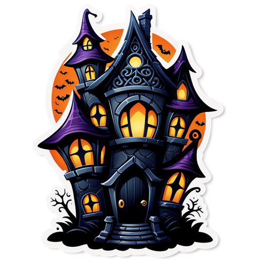 Haunted House - Halloween Sticker