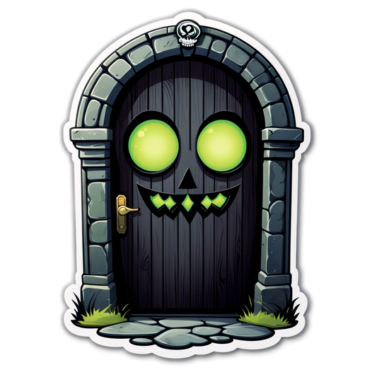 Haunted Door - Halloween Sticker