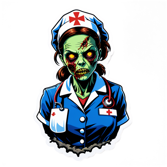 Zombie Nurse - Halloween Sticker