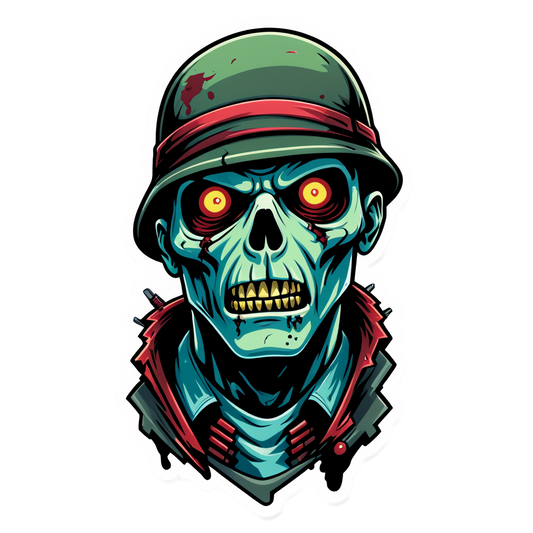 Zombie Soldier - Halloween Sticker