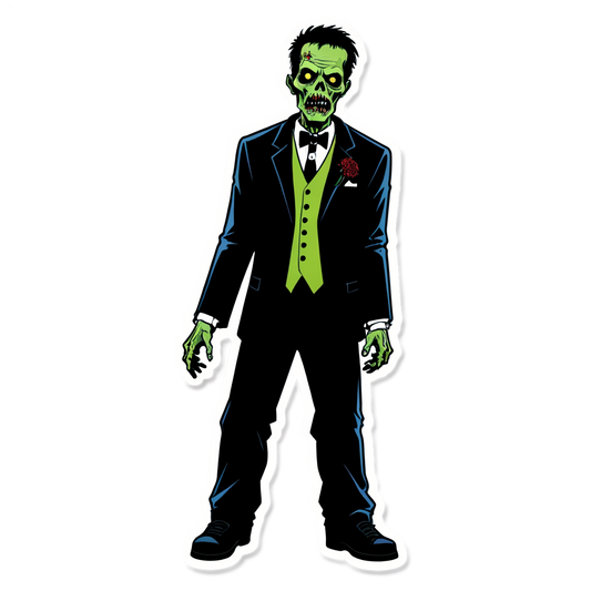 Zombie Groom - Halloween Sticker