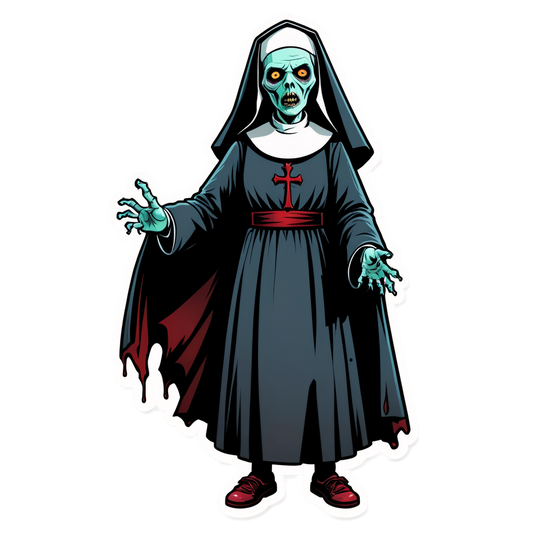 Zombie Nun - Halloween Sticker