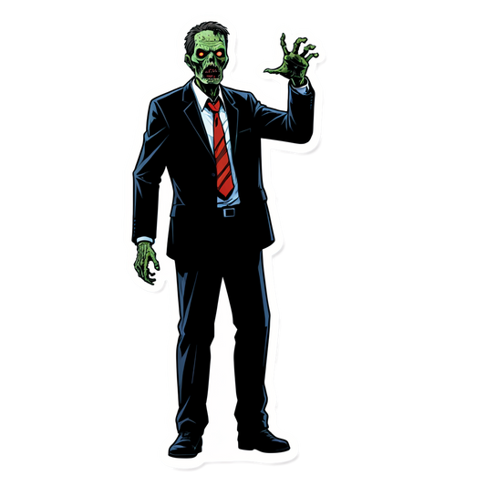 Zombie Businessman - Halloween Sticker