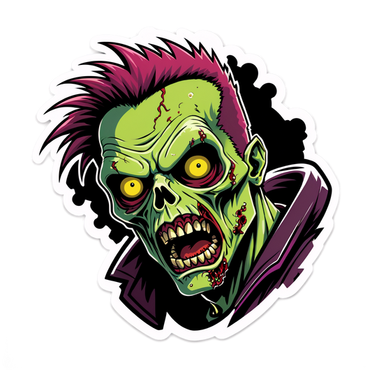 Zombie Punk - Halloween Sticker