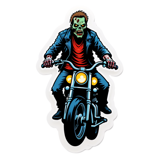 Zombie Biker - Halloween Sticker