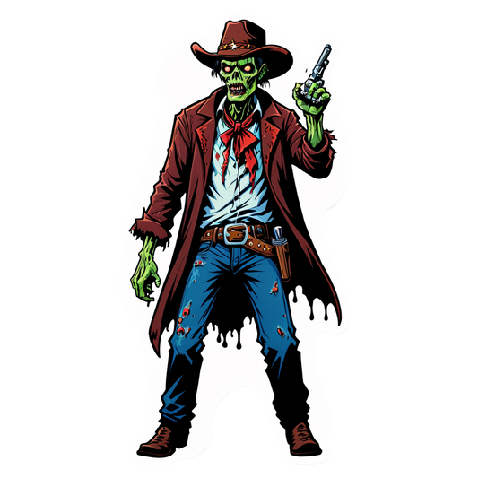 Zombie Cowboy - Halloween Sticker
