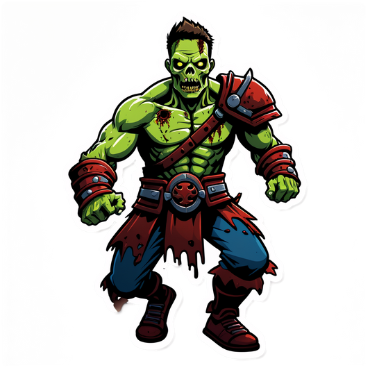 Zombie Gladiator - Halloween Sticker