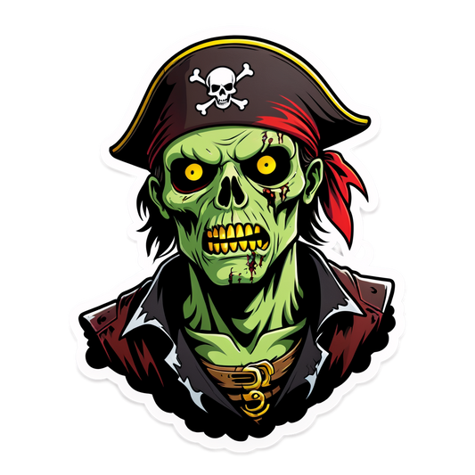 Zombie Pirate - Halloween Sticker