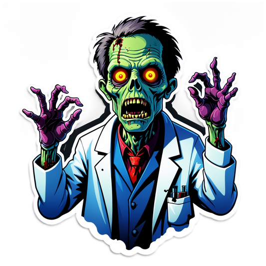Zombie Scientist - Halloween Sticker