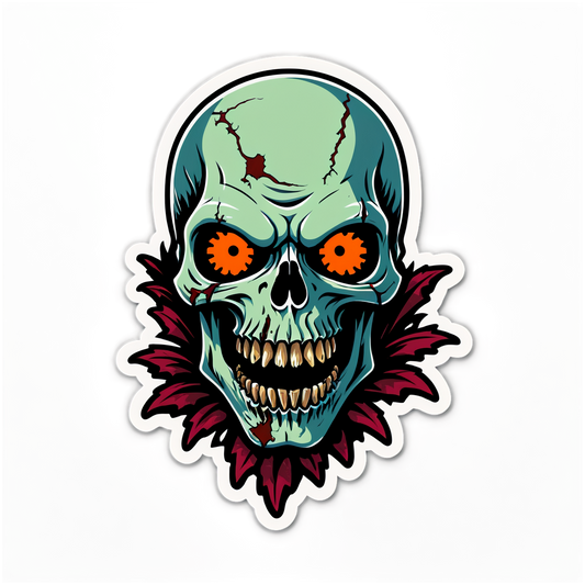 Half-Skull Zombie - Halloween Sticker