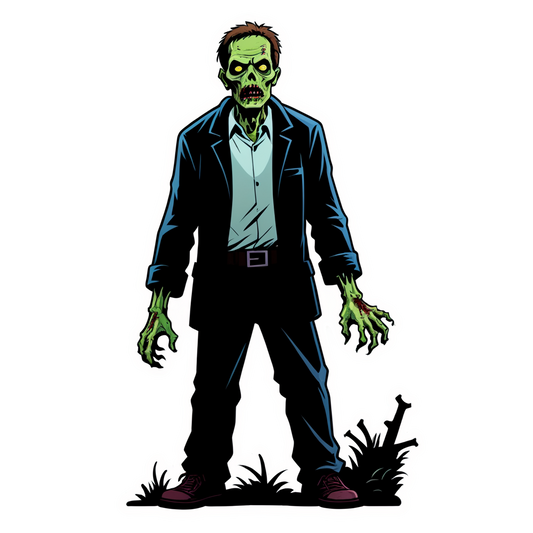 Zombie at Graveyard - Halloween Sticker