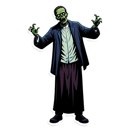 Zombie in Church - Halloween Sticker