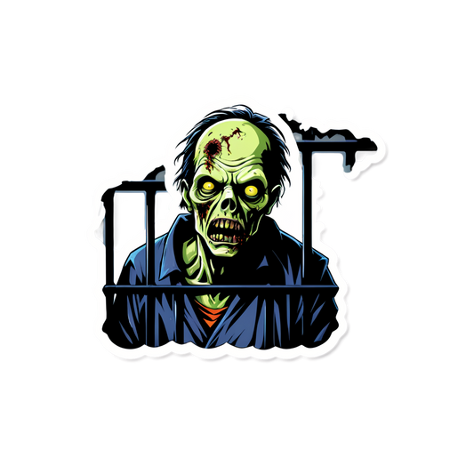 Zombie in Prison - Halloween Sticker