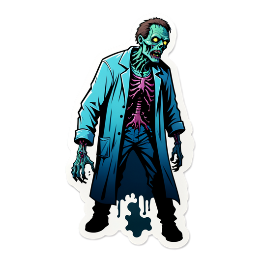 Zombie in Lab - Halloween Sticker