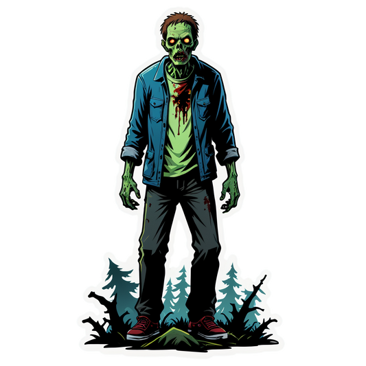 Zombie in Forest - Halloween Sticker