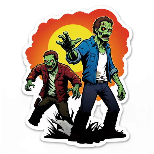 Survivor vs Zombie - Halloween Sticker