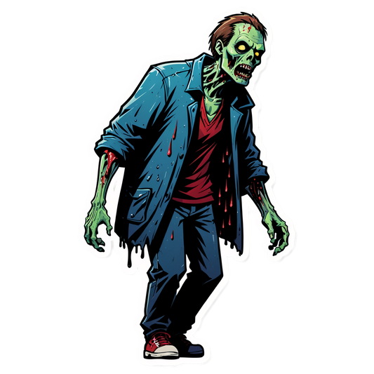 Zombie in Rain - Halloween Sticker