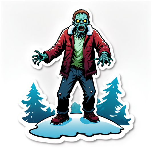 Zombie in Snow - Halloween Sticker