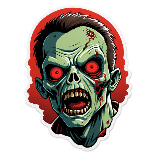 Zombie Horde with Red Eyes - Halloween Sticker